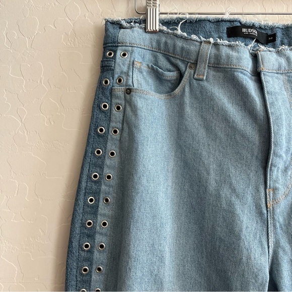 Hudson Jeans Womens Holly High Rise Straight Crop Frayed Hem Grommets - Picture 8 of 13